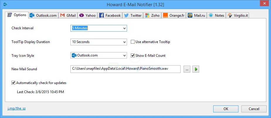 Howard E-Mail Notifier 截图 2