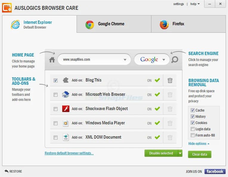 Auslogics Browser Care 截图 1