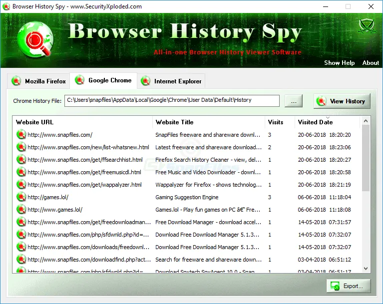 Browser History Spy 截图 1