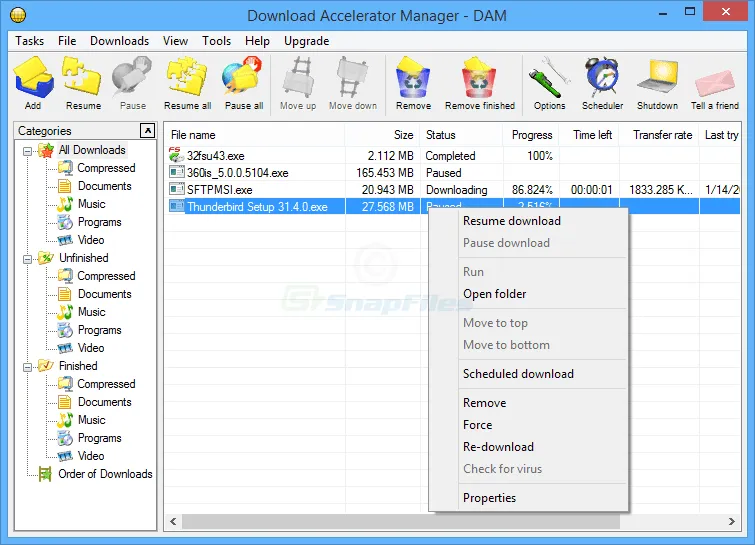 Download Accelerator Manager 截图 1