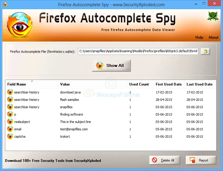 Firefox Autocomplete Spy 截图 1