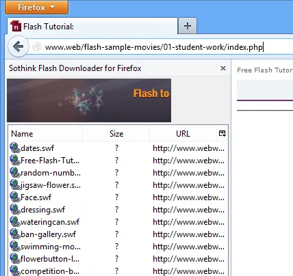 Flash Downloader for Firefox 截图 1