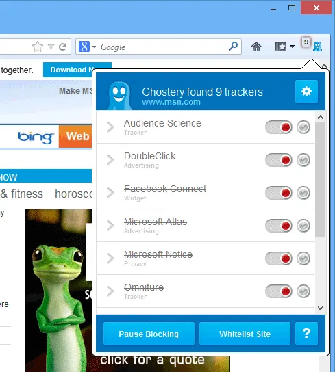 Ghostery for Firefox 截图 1