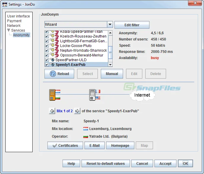 JAP Anon Proxy 截图 2