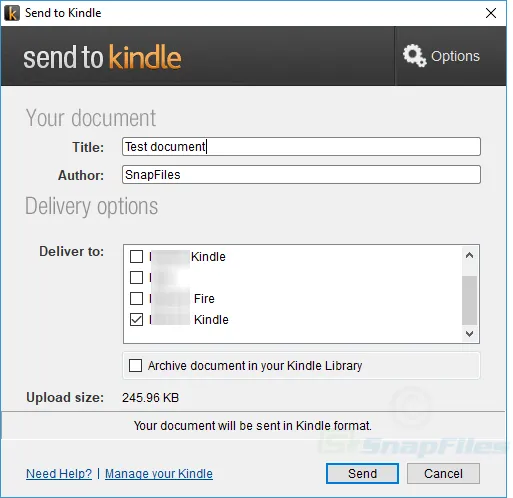 Send to Kindle 截图 2