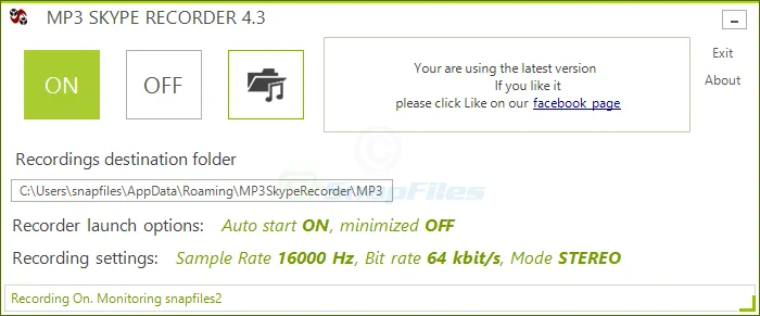 MP3 Skype Recorder 截图 1