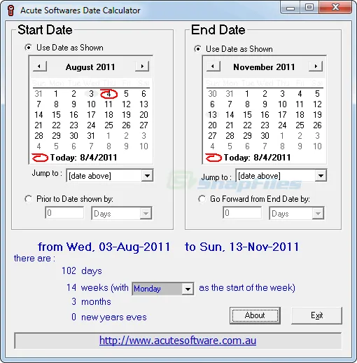 Acute Date Calculator 截图 1