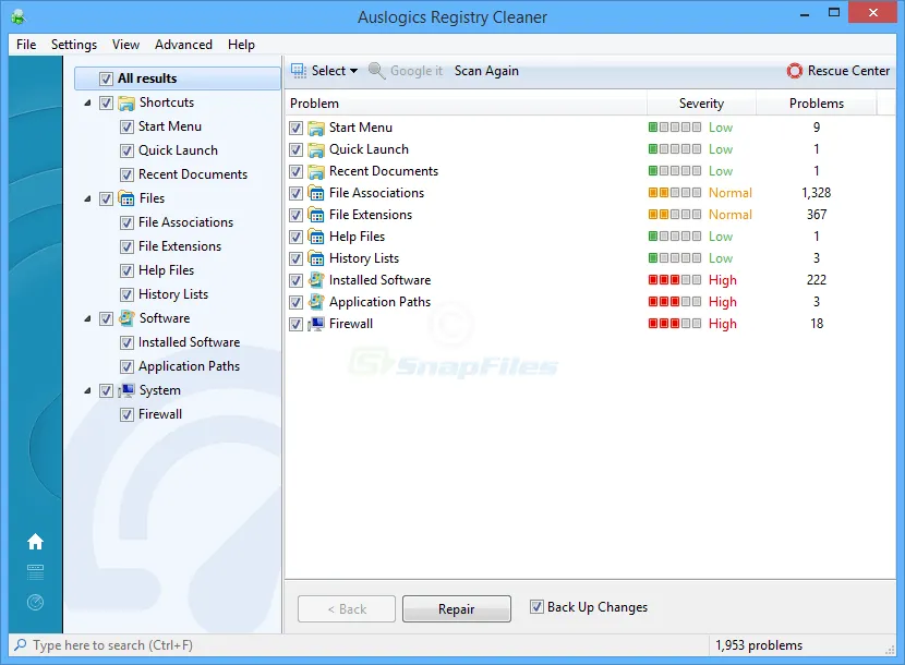 Auslogics Registry Cleaner 截图 1