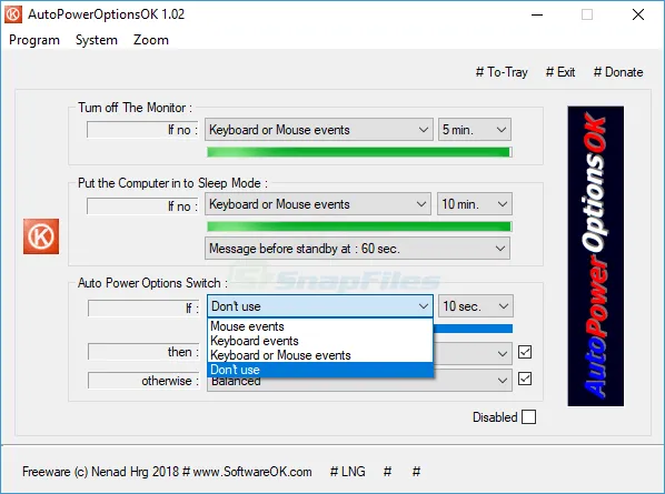 AutoPowerOptionsOK 截图 2