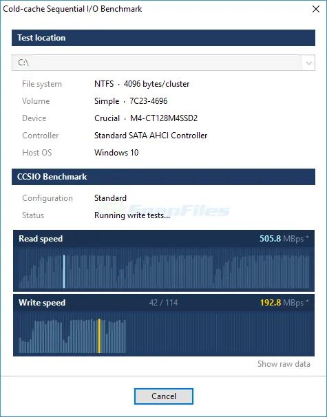 CCSIO Benchmark 截图 1