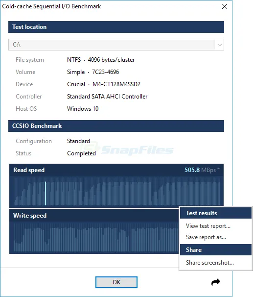 CCSIO Benchmark 截图 2