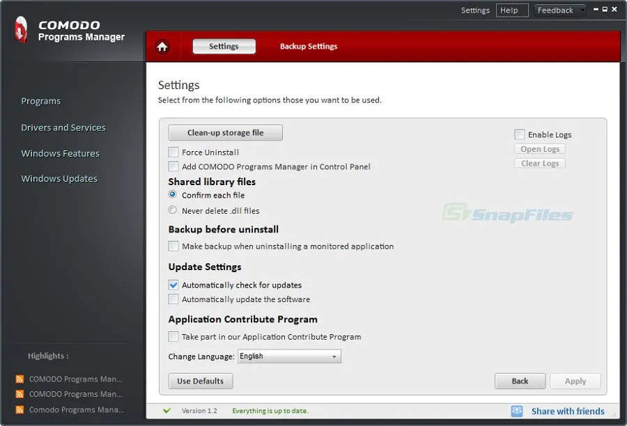 Comodo Programs Manager 截图 2