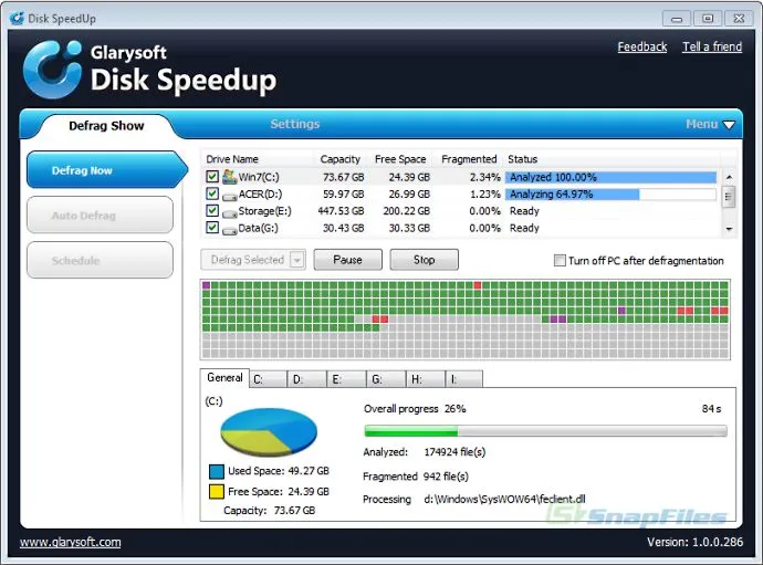 Glarysoft Disk SpeedUp 截图 1