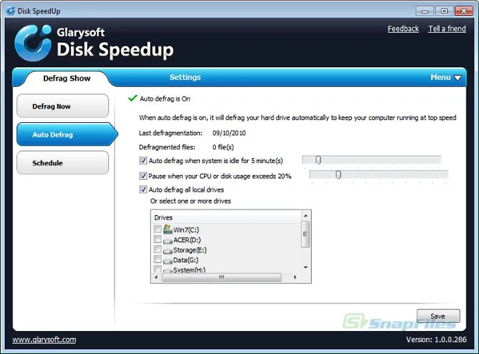 Glarysoft Disk SpeedUp 截图 2