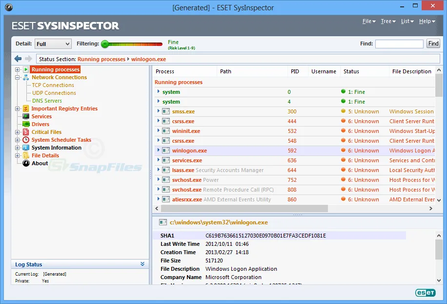 ESET SysInspector 截图 1