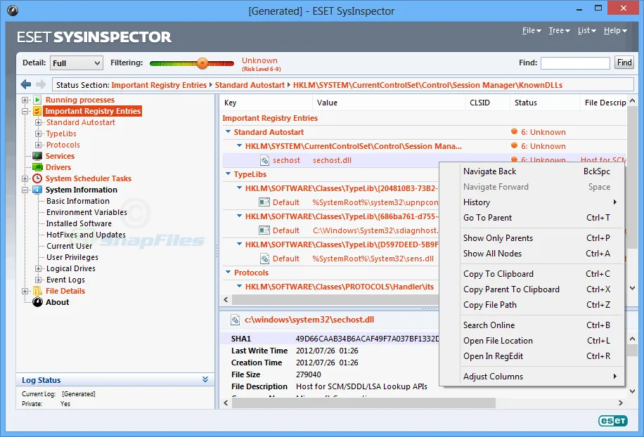 ESET SysInspector 截图 2