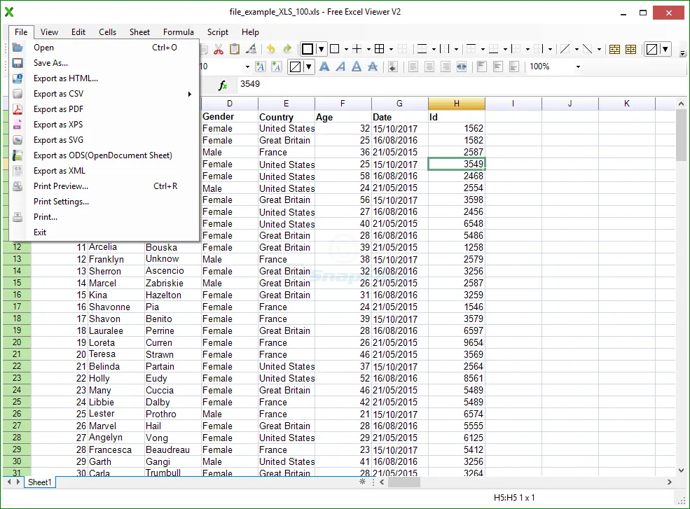 Free Excel Viewer 截图 2