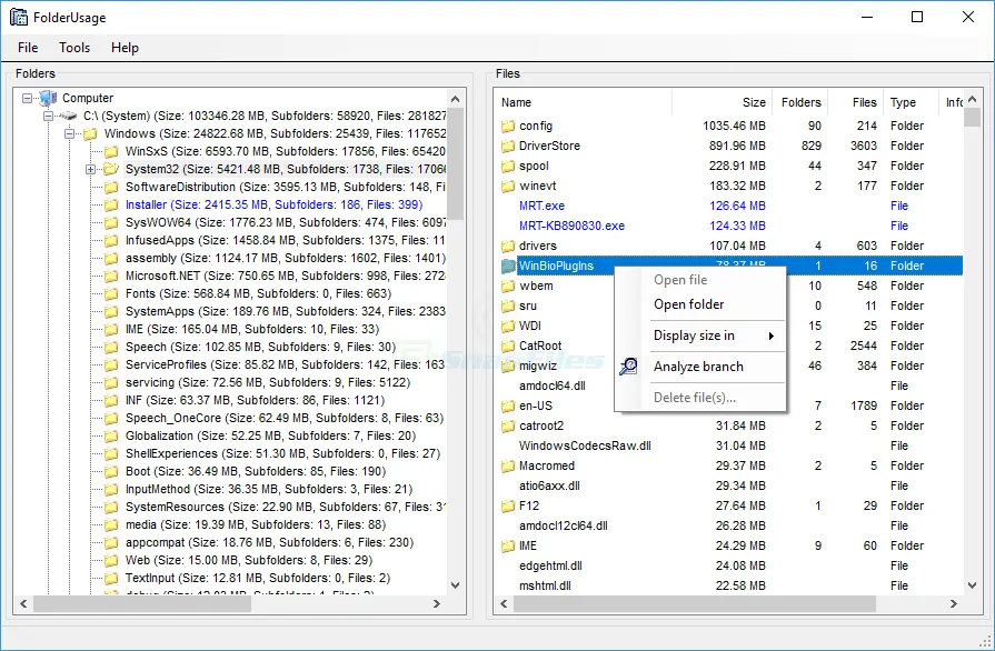 FolderUsage 截图 1