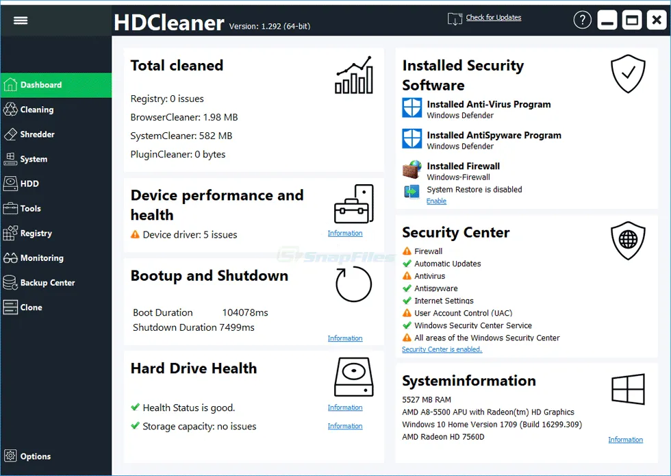 HDCleaner 截图 1