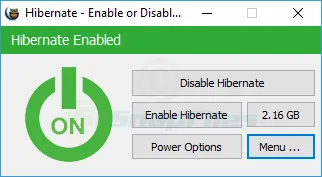 Hibernate Enable or Disable 截图 1