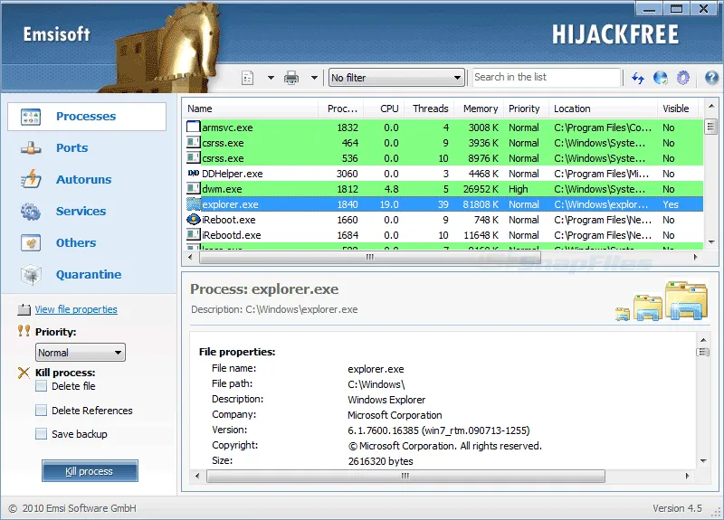 Emsisoft HiJackFree 截图 1