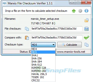 Marxio File Checksum Verifier 截图 1