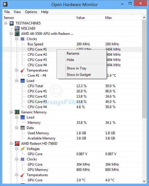 Open Hardware Monitor 截图 1