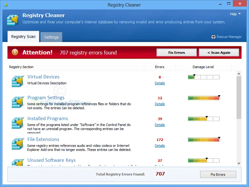 Pointstone Registry Cleaner 截图 1