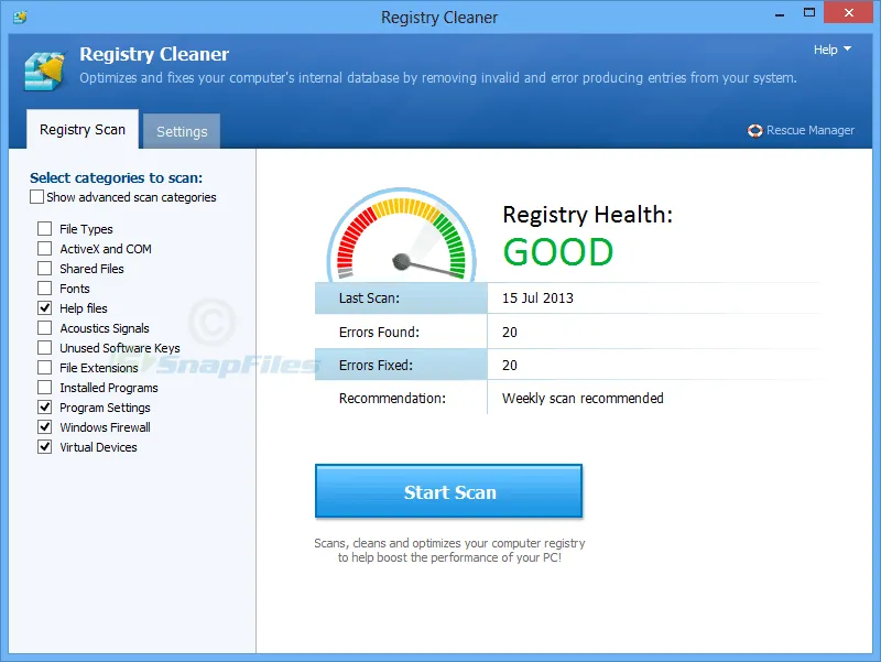 Pointstone Registry Cleaner 截图 2