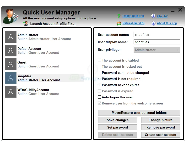 Quick User Manager 截图 1