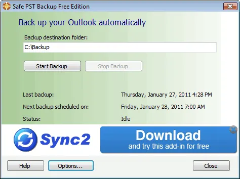 Safe PST Backup (Free Edition) 截图 1