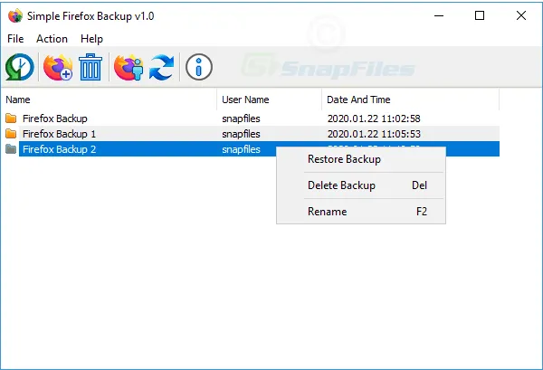 Simple Firefox Backup 截图 1