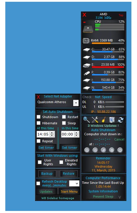 W8 Sidebar 截图 2