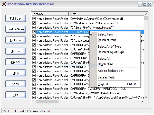 Free Window Registry Repair 截图 1