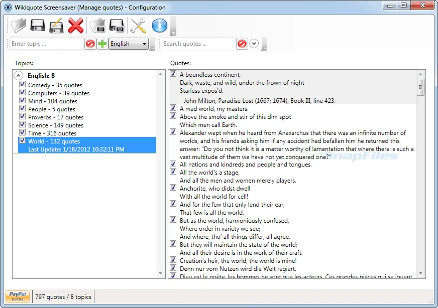 WikiquoteScreensaver 截图 2
